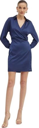 Guess Dames, Jurken, Blauw, Maat: XS Satijn