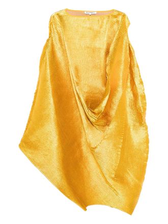 Melitta Baumeister pleated metallic midi dress - Gold