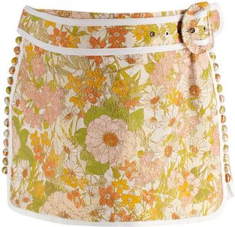 Zimmermann Super Eight Floral Brocade Cotton-Blend Mini Skirt Size M