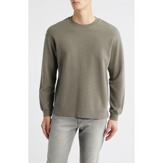 Frame Denim Long Sleeve Waffle Stitch T-Shirt in Smoky Green at Nordstrom Rack, Size X-Small