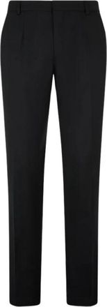 Roberto Cavalli Op maat gemaakte wollen broek Rechte snit - Heren - Slim Fit Broeken - Zwart - M - Wol - Broeken