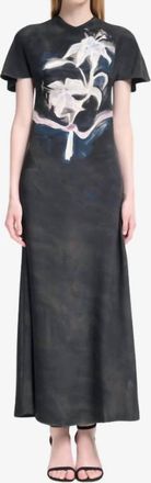 Altuzarra Daisy Silk Midi Dress In Black Lily