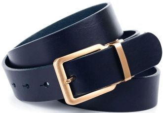 Anthoni Crown Lederg&uuml;rtel ANTHONI CROWN, Herren, Gr. 11,5, blau, Leder, unifarben, G&uuml;rtel Lederg&uuml;rtel, in 4 cm breit f&uuml;r den Casual-Look