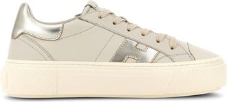 Hogan Metallic Accent Low-Top Leather Sneakers
