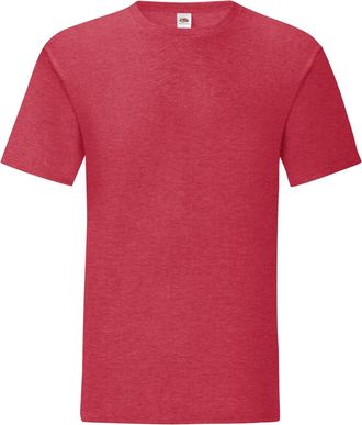 Fruit Of The Loom Fruit of the Loom Iconisch T-shirt voor heren (set van 5) (Heide Rood)