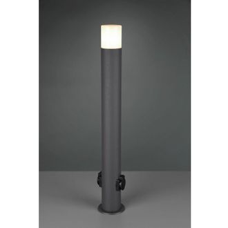 Trio Hoosic Poste Exterior 1xe27 Con 2 Tomas Schuko Antracita H80 Cm Ip44 Lighting