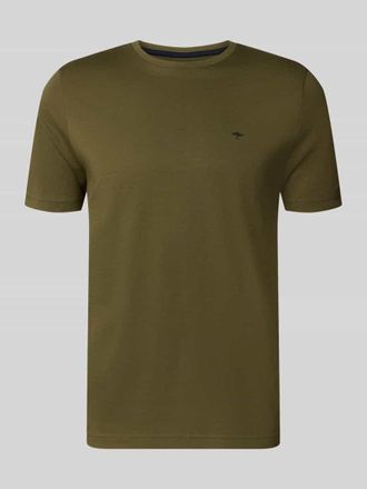 Fynch-Hatton Fynch-Hatton T-Shirt mit Rundhalsausschnitt und Label-Stitching in Oliv, Gr&ouml;&szlig;e 3XL