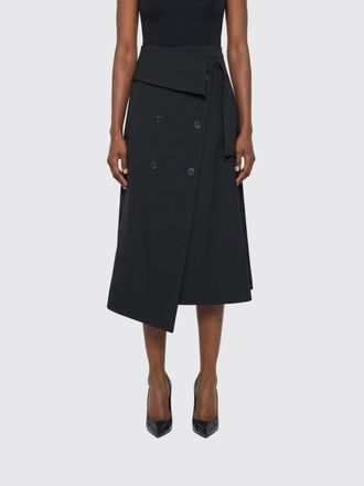 R&oacute;he Mid-Rise Asymmetrical Midi Wrap Skirt in Virgin Wool Blend