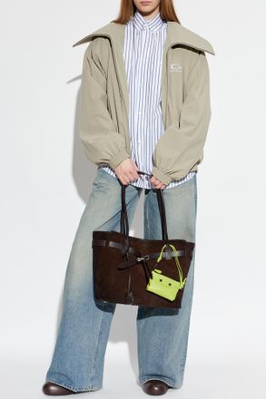 Balenciaga Jacket With Logo, Womens, Beige