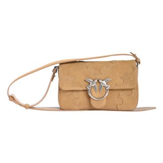 Pinko Cross Body Bags, female, Beige, Size: ONE SIZE Birds Appliqu&eacute; Shoulder Bag