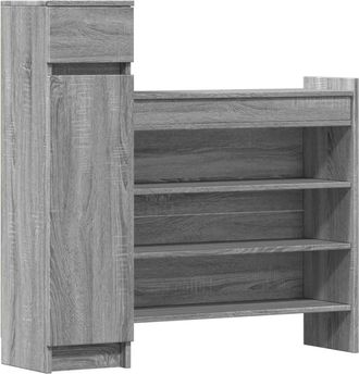 vidaXL Vidaxl - Zapatero Madera De Ingenier&iacute;a Gris Sonoma 100,5x28x100 Cm