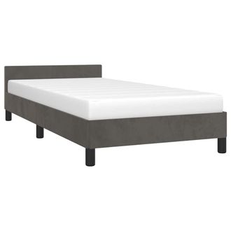 vidaXL Estructura De Cama Sin Colch&oacute;n Terciopelo Gris Oscuro 90x190 Cm Vidaxl