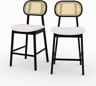 Rendez-Vous D&eacute;co Rendez-vous D&eacute;co - Set De 2 Sillas Para Isla Central En Tela Beige 64,5 Cm - Maria