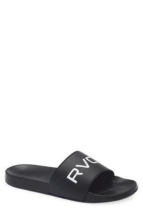 Rvca Sport Slide Sandal in Black/White at Nordstrom Rack, Size 10