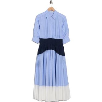 SIMKHAI Jenella Colorblock Shirtdress in Harbor Blue Stripe at Nordstrom Rack, Size Medium