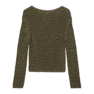 Marc O'Polo Round-neck Truien - Dames - Ronde hals truien - Groen - S - Katoen - Truien & Vesten