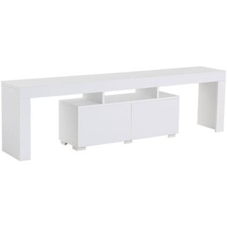 Dmora Dmora - Mueble De Televisi&oacute;n Andarna, Aparador De Sal&oacute;n, Mueble Bajo Para Tv, Base De Pared Equipada, 180x31 H50 Cm, Blanco