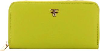 Fracomina Gele Eco-Leren Ritsportemonnee - Dames - Portefeuilles - Groen - ONE Size - Leer - Accessoires