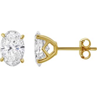 LuvMyJewelry Ellora 14K Gold Lab Grown Oval Solitaire Diamond Earrings - 2.03 Cts in 14K Yellow Gold at Nordstrom