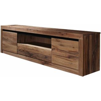 Massivmoebel24 mobile TV in legno di Quercia Selvatica/ Cerro 202x42x55 tabacco marrone oliato MONTREUX 305