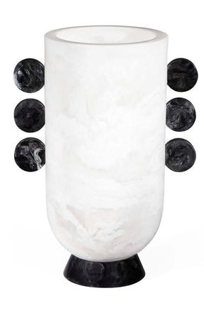 Jonathan Adler Mustique Disc Urn in Black /White Marble at Nordstrom