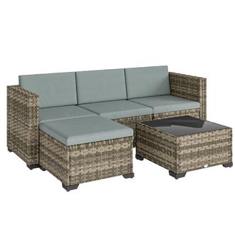 OUTSUNNY Conjunto de jard&iacute;n 188x120x61 cm gris claro