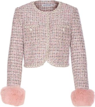 Self Portrait Boucle Fur Cuff Jacket