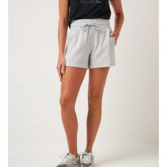 Travis Mathew Skyloft Soft Tie Shorts Womens Light Gray Elastic Waist DSGL642