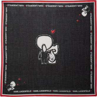 Karl Lagerfeld Ikon Valentine Sjaal - Dames - Zijden sjaals - Zwart - ONE Size - Accessoires