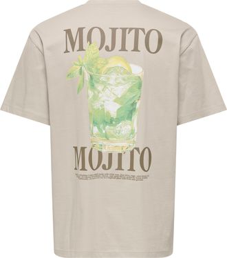 Only & Sons T-Shirt ONLY & SONS ONSFRED LIFE RLX SS PRINT TEE NOOS, Herren, Gr. XXL, silber lining print:mojito, Jersey, Obermaterial: 100% Baumwolle, bedruckt, r