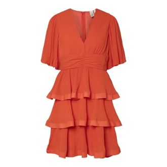 Y.A.S Y.a.s, Kleedjes, Dames, Rood, M, Leer, Plira Korte Jurk