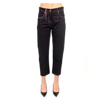 Msgm Leather Trousers - Jeans - Mujer - Negro - S