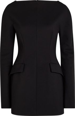 Sportmax Cold Shoulder Woven Mini Dress - Black - 10 (UK10 / S)