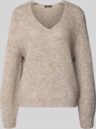 Oui Regular Fit Pullover mit Woll- und Mohair-Anteil in Taupe, Größe 34
