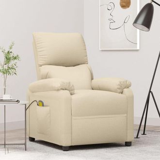 vidaXL Poltrona Massaggiante Crema in Tessuto vidaXL