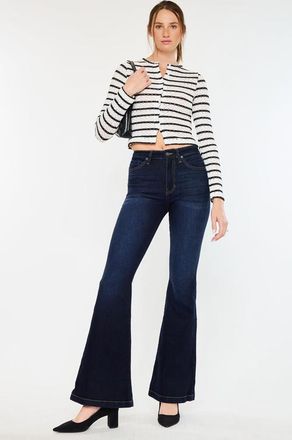 Kancan Roel High Rise Super Flare Jeans in Dark Wash at Nordstrom, Size 28