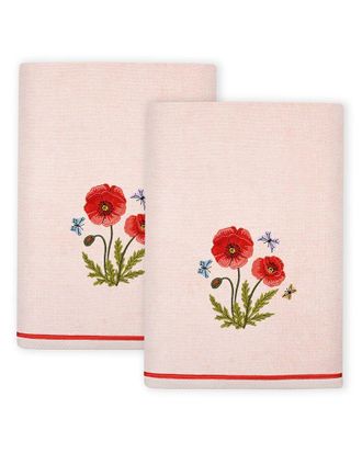 Linum Home Textiles Polly 2Pc Embellished Turkish Cotton Bath Towel Set