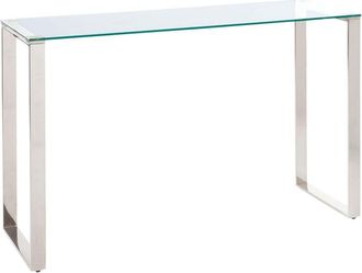 Beliani Beliani - Modern Console Table Stainless Steel Frame Glass Top Silver 120 x 40 cm Tilon