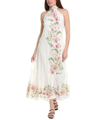 Taylor Halter Linen-Blend Midi Dress