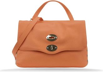 Zanellato Schoudertas van generfd leer - Dames - Handtassen - Oranje - ONE Size - Leer - Tassen