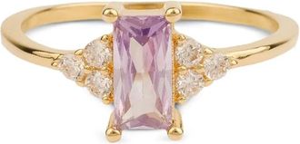 All the Luck in the World Oasis zirconia-embellishment ring - women - Gold Plated Brass/Zirconia - 5