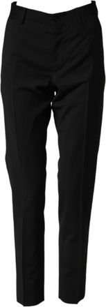Dolce & Gabbana Mens Wool Formal Trousers Black