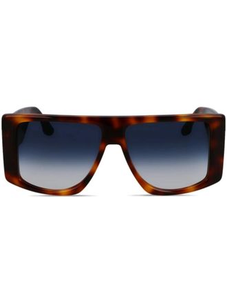 Victoria Beckham logo-plaque sunglasses - Brown
