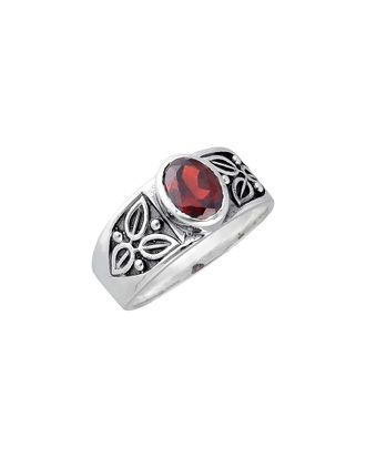 Tiramisu Silver 1.00 ct. tw. Garnet Ring