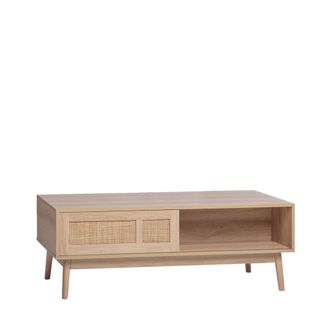 Klast Mesa de centro fija en rat&aacute;n 120 cm x 43 cm