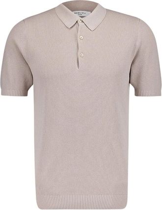 Boglioli Taupe Katoenen Polo - Heren - Polos - Beige - M - Katoen - Tops