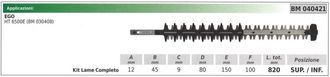 EGO Kit Cuchilla Superior/inferior Ego Cortasetos Ht 6500e 040421