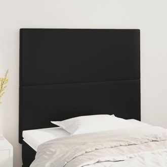 vidaXL Cabeceros 2 Unidades De Cuero Sint&eacute;tico Negro 100x5x78/88 Cm Vidaxl