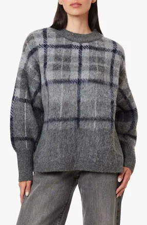 Habitual Brushed Plaid Sweater in Grey at Nordstrom, Size X-Large