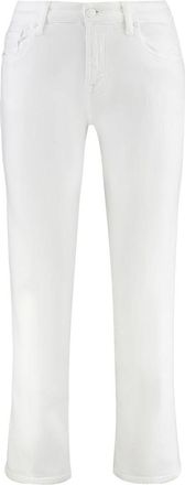 7 For All Mankind Straight Leg Jeans met metalen details - Dames - Slim Fit Jeans - Wit - W31 - Katoen - Jeans